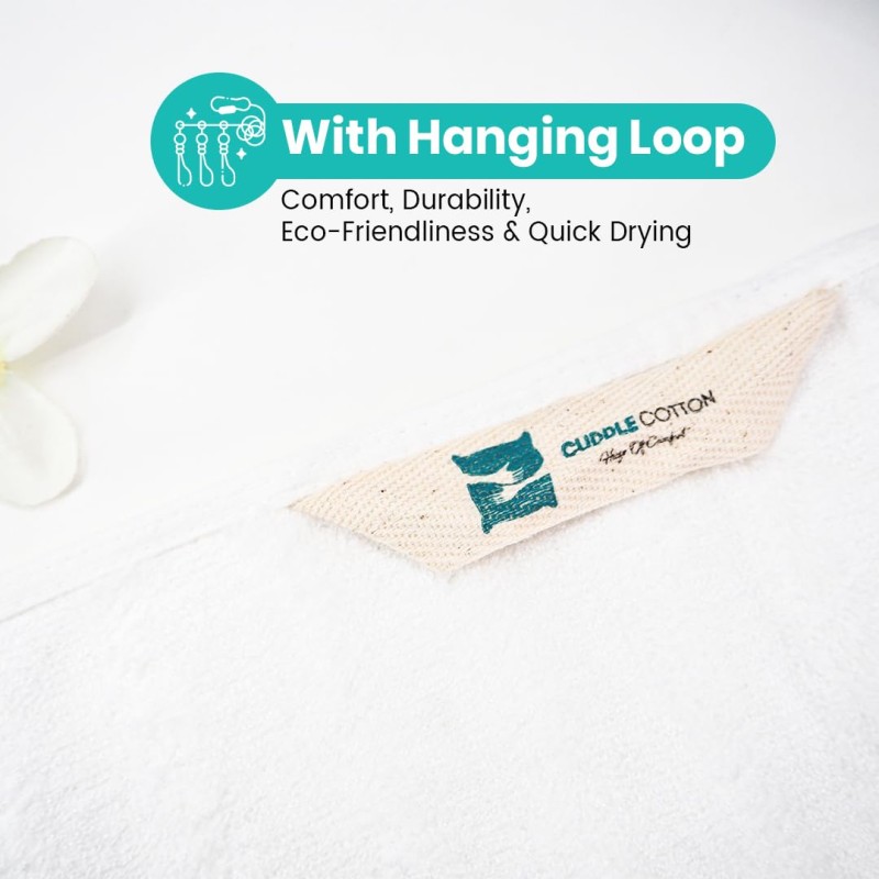 Cuddle Cotton Elite Bath Towel, 75 x 150 cm, 580 GSM, Wave Design, Ivory White Cuddle Cotton Elite Bath Towel, 75 x 150 cm, 580 GSM, Wave Design, Ivory White