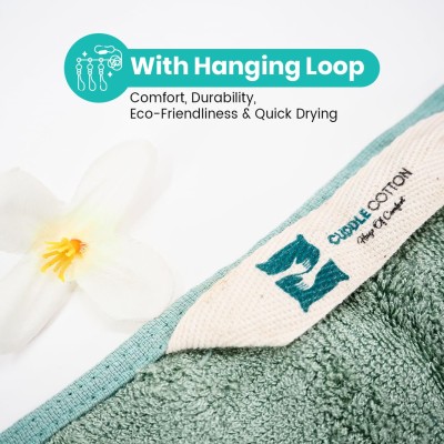 Cuddle Cotton Elite Bath Towel, 75 x 150 cm, Wave Design, Saga Green