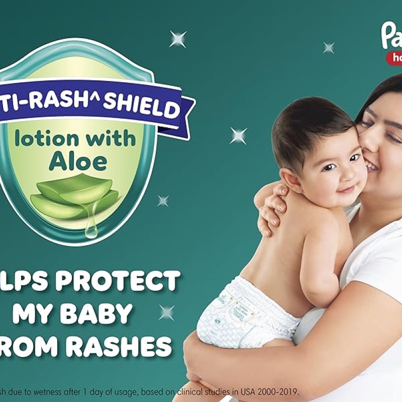 Pampers Happy Sleep Pant Style Baby Diapers, Medium (M), 48 Count, 1 Pampers = 1 Night Sleep, with Anti Rash Shield, 7-12 Kg Diapers Pampers Happy Sleep Pant Style Baby Diapers, Medium (M), 48 Count, 1 Pampers = 1 Night Sleep, with Anti Rash Shield, 7-12 Kg Diapers