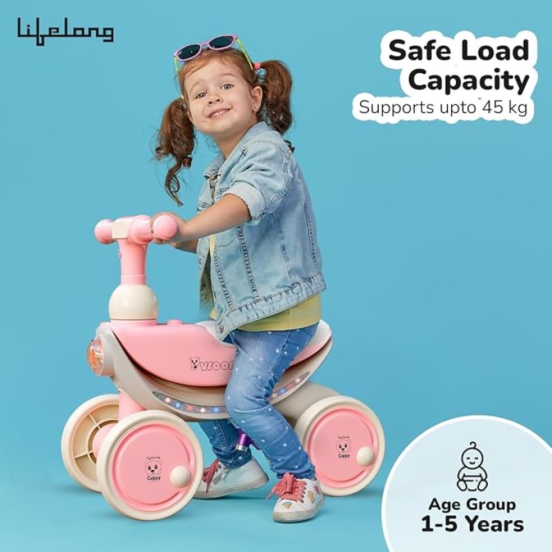 Lifelong Cuppy Vroomie Kids Ride-On Bike with Music & Lights|Push Rideon 1+ Years|Fun & Safe Toddler Bike|Durable Indoor & Outdoor Toy Vehicle for Boys & Girls|Easy-to-Ride Lifelong Cuppy Vroomie Kids Ride-On Bike with Music & Lights|Push Rideon 1+ Years|Fun & Safe Toddler Bike|Durable Indoor & Outdoor Toy Vehicle for Boys & Girls|Easy-to-Ride