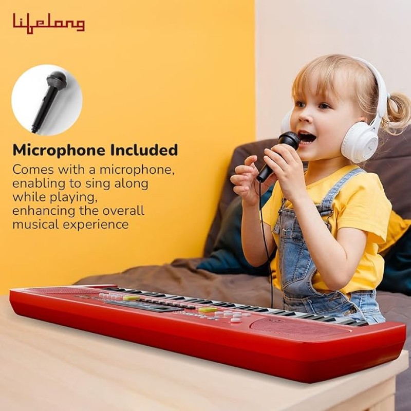 Lifelong Disney Mickey Electronic Piano Keyboard - 61-Key | Mic & One Side Speaker | 16 Tones, 10 Rhythms, 8 Percussions | Song Record, Finger Chord & Demo Modes | Microphone, USB Powered Lifelong Disney Mickey Electronic Piano Keyboard - 61-Key | Mic & One Side Speaker | 16 Tones, 10 Rhythms, 8 Percussions | Song Record, Finger Chord & Demo Modes | Microphone, USB Powered