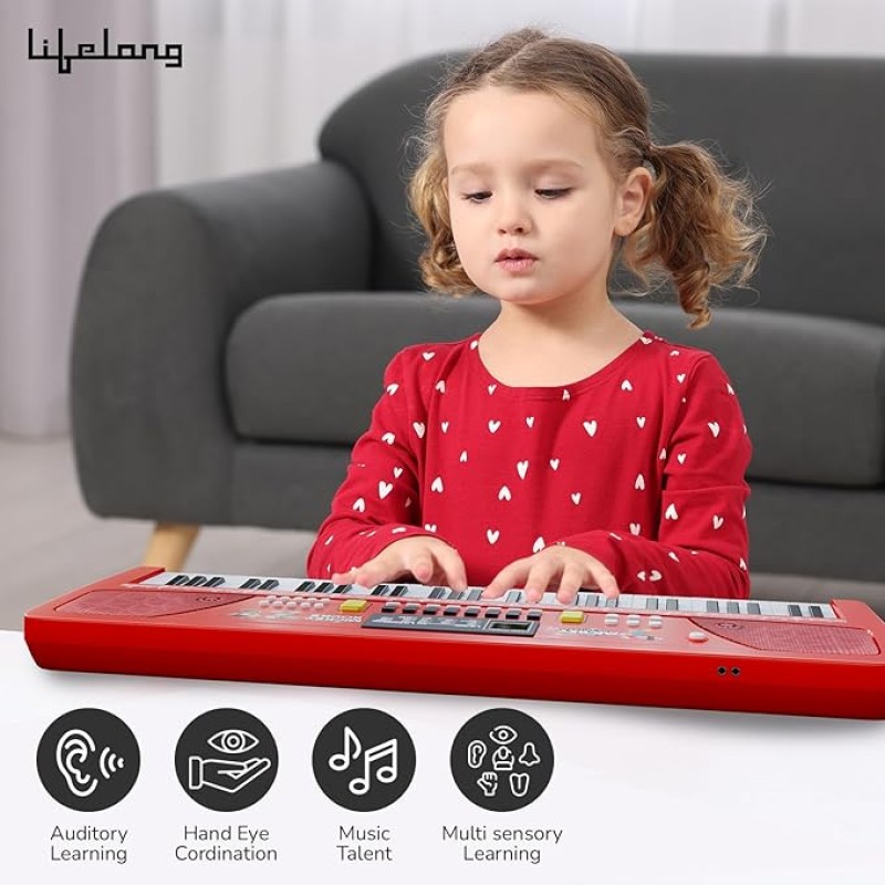 Lifelong Disney Mickey Electronic Piano Keyboard - 61-Key | Mic & One Side Speaker | 16 Tones, 10 Rhythms, 8 Percussions | Song Record, Finger Chord & Demo Modes | Microphone, USB Powered Lifelong Disney Mickey Electronic Piano Keyboard - 61-Key | Mic & One Side Speaker | 16 Tones, 10 Rhythms, 8 Percussions | Song Record, Finger Chord & Demo Modes | Microphone, USB Powered