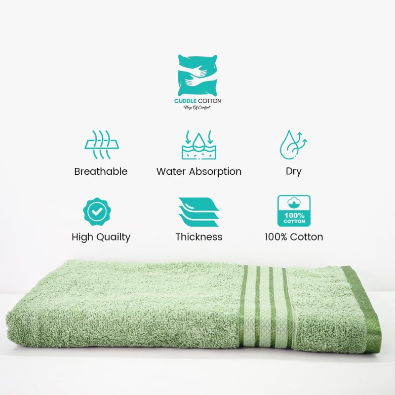 Cuddle Cotton Requisite 100% Cotton Bath Towel, 400 GSM, 70 cm x 147 cm, Emerald Green Cuddle Cotton Requisite 100% Cotton Bath Towel, 400 GSM, 70 cm x 147 cm, Emerald Green