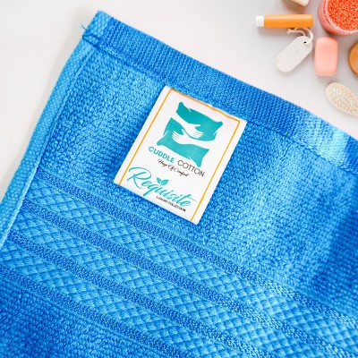 Cuddle Cotton Requisite Hand Towel Set of 2, 40 cm x 60 cm, 400 GSM, Azure Blue 100% Cotton