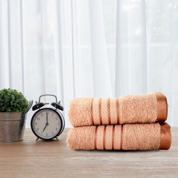 Cuddle Cotton Requisite Hand Towel Set of 2, 40 cm x 60 cm, 400 GSM, Beige Brown 100% Cotton