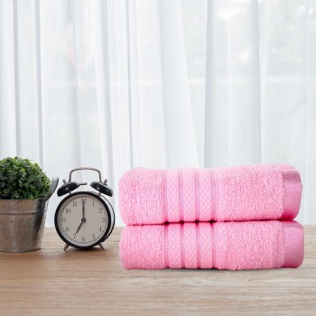 Cuddle Cotton Requisite Hand Towel Set of 2, 40 cm x 60 cm, 400 GSM, Blush Pink 100% Cotton
