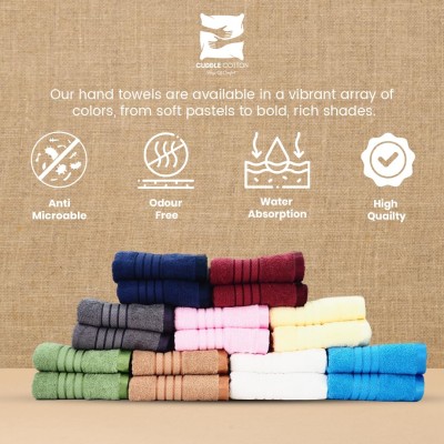 Cuddle Cotton Requisite Hand Towel Set of 2, 40 cm x 60 cm, 400 GSM, Sleek Grey 100% Cotton