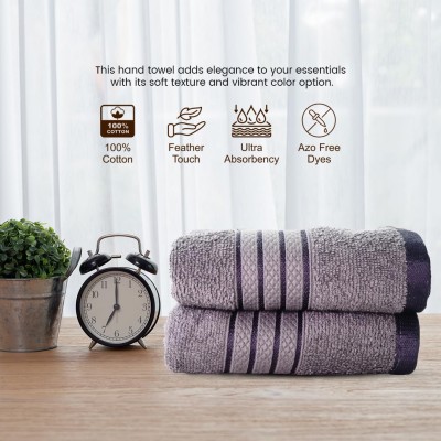 Cuddle Cotton Requisite Hand Towel Set of 2, 40 cm x 60 cm, 400 GSM, Sleek Grey 100% Cotton
