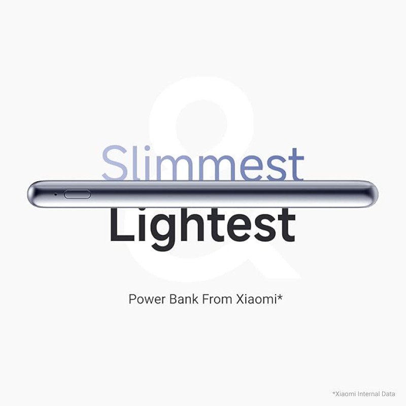 Xiaomi Ultra Slim Power Bank - 93 grams only | Lightest & Slimmest | 20W Fast Charging, Type-C Input & Output, Power Delivery QC 3.0, 12 Layers Safety Protection, Supports iOS, Android (MI Power Bank) Xiaomi Ultra Slim Power Bank - 93 grams only | Lightest & Slimmest | 20W Fast Charging, Type-C Input & Output, Power Delivery QC 3.0, 12 Layers Safety Protection, Supports iOS, Android (MI Power Bank)