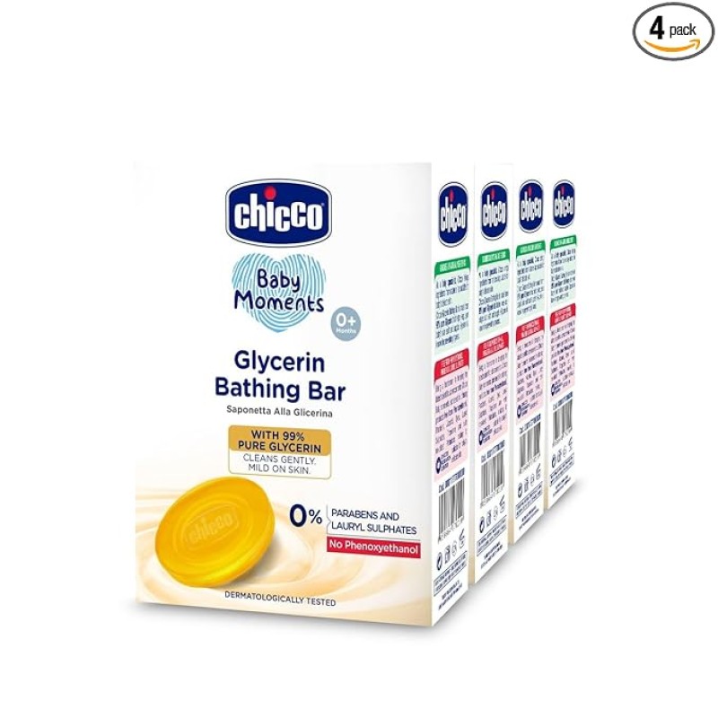Chicco Baby Moments Glycerin Bathing Bar with 99% Pure Glycerin 300g (Buy 3 Get 1 Free) Chicco Baby Moments Glycerin Bathing Bar with 99% Pure Glycerin 300g (Buy 3 Get 1 Free)