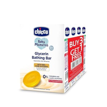 Chicco Baby Moments Glycerin Bathing Bar with 99% Pure Glycerin 300g (Buy 3 Get 1 Free) Chicco Baby Moments Glycerin Bathing Bar with 99% Pure Glycerin 300g (Buy 3 Get 1 Free)