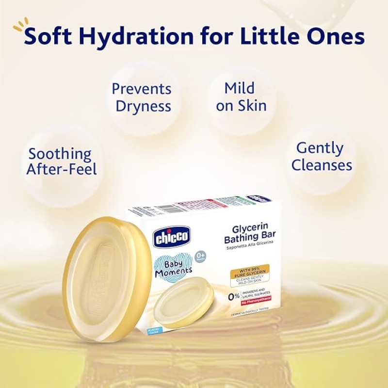 Chicco Baby Moments Glycerin Bathing Bar with 99% Pure Glycerin 300g (Buy 3 Get 1 Free) Chicco Baby Moments Glycerin Bathing Bar with 99% Pure Glycerin 300g (Buy 3 Get 1 Free)