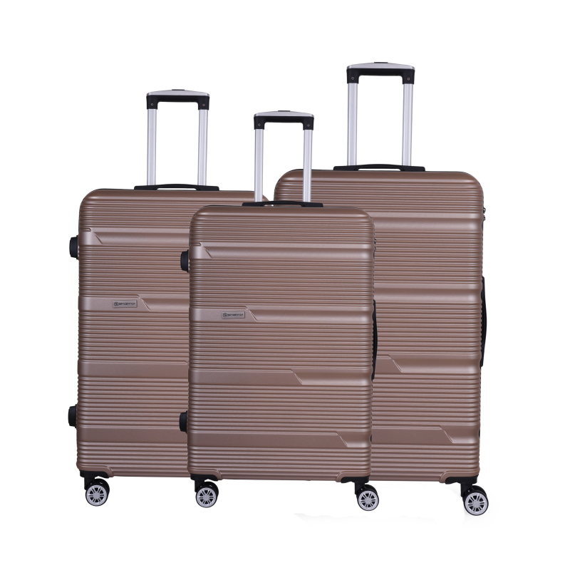 SPACEWALK GLOSTER Hard Case ABS Luggage, SET OF 3 (S, M, L), 8 Spinner Wheels, TSA Lock, Anti-Theft Zip, Lightweight & Durable, 3-Year Warranty, Made in India