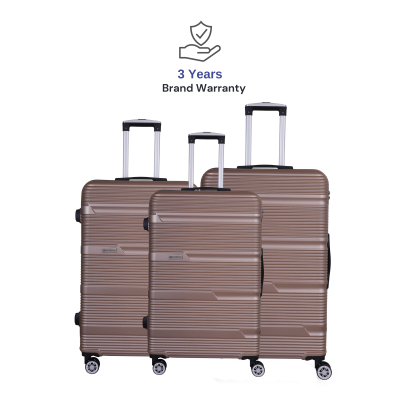 SPACEWALK GLOSTER Hard Case ABS Luggage, SET OF 3 (S, M, L), 8 Spinner Wheels, TSA Lock, Anti-Theft Zip, Lightweight & Durable, 3-Year Warranty, Made in India