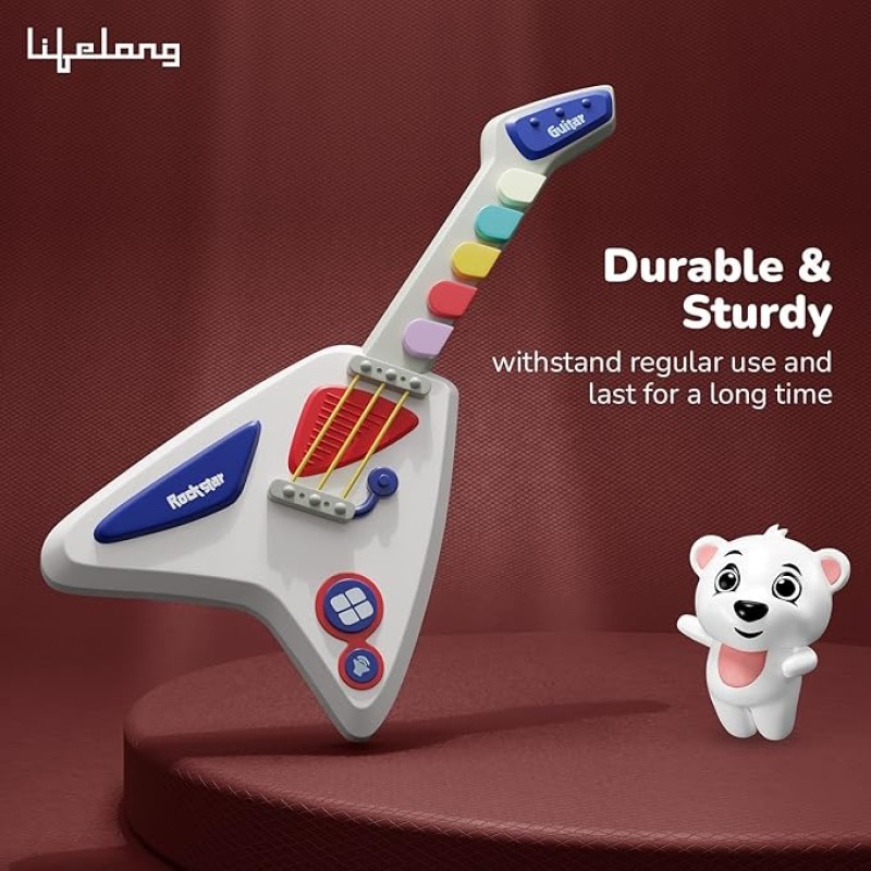 Lifelong Cuppy Kids Electric Guitar - 4 Modes| Musical Instrument Toy for Beginners, Ideal for Boys & Girls | Educational & Fun Learning Toy, Small Guitar, Ideal for Early Music Learning for 1+ Years Lifelong Cuppy Kids Electric Guitar - 4 Modes| Musical Instrument Toy for Beginners, Ideal for Boys & Girls | Educational & Fun Learning Toy, Small Guitar, Ideal for Early Music Learning for 1+ Years