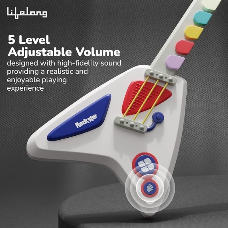 Lifelong Cuppy Kids Electric Guitar - 4 Modes| Musical Instrument Toy for Beginners, Ideal for Boys & Girls | Educational & Fun Learning Toy, Small Guitar, Ideal for Early Music Learning for 1+ Years Lifelong Cuppy Kids Electric Guitar - 4 Modes| Musical Instrument Toy for Beginners, Ideal for Boys & Girls | Educational & Fun Learning Toy, Small Guitar, Ideal for Early Music Learning for 1+ Years