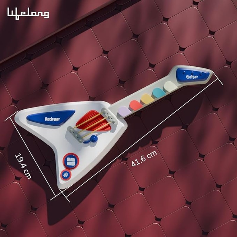 Lifelong Cuppy Kids Electric Guitar - 4 Modes| Musical Instrument Toy for Beginners, Ideal for Boys & Girls | Educational & Fun Learning Toy, Small Guitar, Ideal for Early Music Learning for 1+ Years Lifelong Cuppy Kids Electric Guitar - 4 Modes| Musical Instrument Toy for Beginners, Ideal for Boys & Girls | Educational & Fun Learning Toy, Small Guitar, Ideal for Early Music Learning for 1+ Years