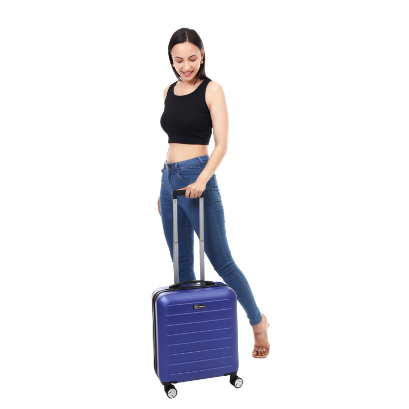 SPACEWALK Cadillac Hard Case ABS luggage, Airline-Approved CABIN SUITCASE, 42ltr, 8 Spinner Wheels, Anti-Theft Zip, Durable & Lightweight, 3-Years Warranty (Royal Blue) SPACEWALK Cadillac Hard Case ABS luggage, Airline-Approved CABIN SUITCASE, 42ltr, 8 Spinner Wheels, Anti-Theft Zip, Durable & Lightweight, 3-Years Warranty (Royal Blue)