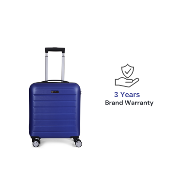 SPACEWALK Cadillac Hard Case ABS luggage, Airline-Approved CABIN SUITCASE, 42ltr, 8 Spinner Wheels, Anti-Theft Zip, Durable & Lightweight, 3-Years Warranty (Royal Blue)