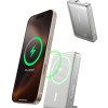 Baseus Nomos Qi2 10000mAh 45W Magnetic Wireless Power Bank � Built-in USB-C Cable, PD Fast Charging, Kickstand Design � Lunar Gray
