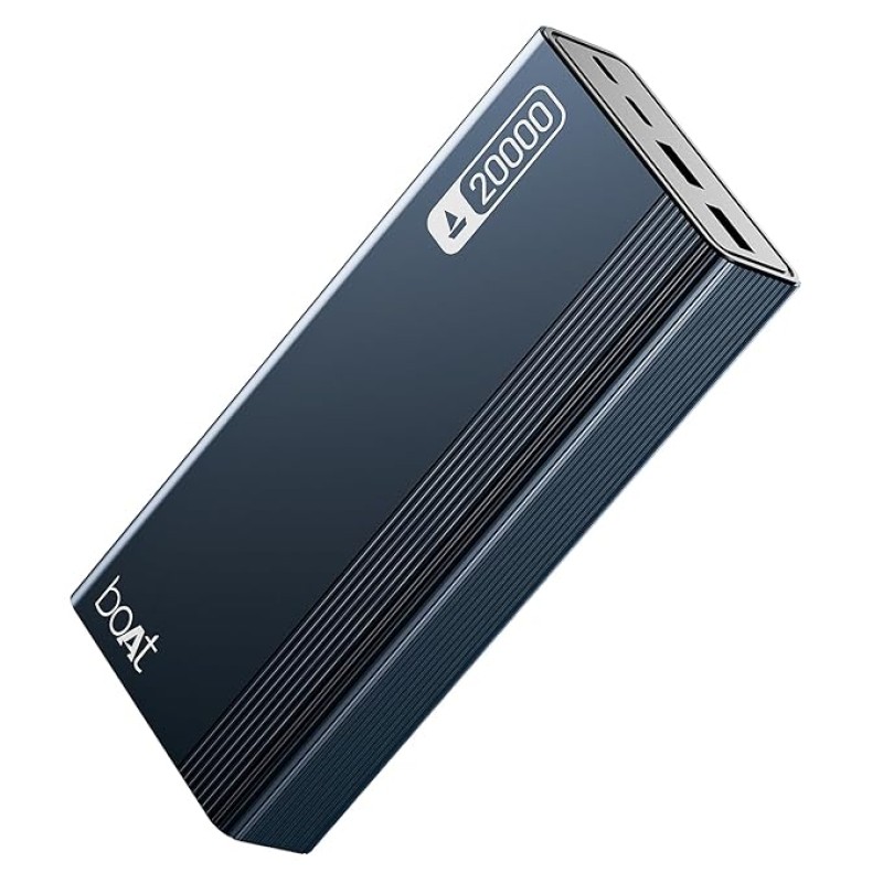 boAt Energyshroom PB401 20000mAh Power Bank| Micro USB and Type C (2-Way Input Ports), 22.5W, 3X Output Ports, Compatible with Tablets, Smartphones, Earbuds, Smartwatch (Midnight Blue) boAt Energyshroom PB401 20000mAh Power Bank| Micro USB and Type C (2-Way Input Ports), 22.5W, 3X Output Ports, Compatible with Tablets, Smartphones, Earbuds, Smartwatch (Midnight Blue)