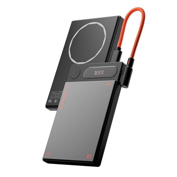 HAMMER 10000mAh MagSafe Power Bank, 15W Wireless Charging (MagSafe & Qi), 22.5W PD/PPS Fast Wired Charging, LED Display, iPhone 12 & Above, Metallic Finish, Magnetic Ring Included, Made in India