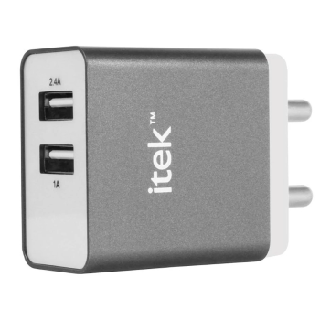 Itek Dual (2.4A 1A) Wall Adapter Grey