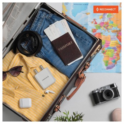 Reconnect 20 Watt Fast Charging Wall Charger, Dual Ports (USB-A & USB-C), QC 3.0 Certified, Multi-Layer Protection, Intelligent Power Distribution, Fire Retardant Body, White Reconnect 20 Watt Fast Charging Wall Charger, Dual Ports (USB-A & USB-C), QC 3.0 Certified, Multi-Layer Protection, Intelligent Power Distribution, Fire Retardant Body, White