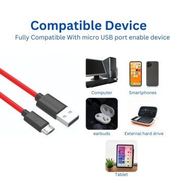 Reconnect RAMRB1001 Micro USB Charging Cable, Red Reconnect RAMRB1001 Micro USB Charging Cable, Red