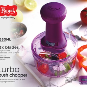 Royal Kitchenware Turbo Push Chopper (650 ml)