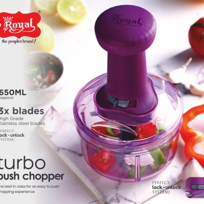 Royal Kitchenware Turbo Push Chopper (650 ml)