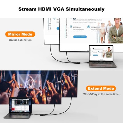 CableCreation USB C to HDMI VGA Adapter, USB Type C to HDMI 4K 60Hz VGA 1080P 60Hz Converter Compatible with Galaxy S22 Ultra/S20, MacBook Pro 2020, iPad Pro 2020, Dell XPS 13/15, Surface Go CableCreation USB C to HDMI VGA Adapter, USB Type C to HDMI 4K 60Hz VGA 1080P 60Hz Converter Compatible with Galaxy S22 Ultra/S20, MacBook Pro 2020, iPad Pro 2020, Dell XPS 13/15, Surface Go