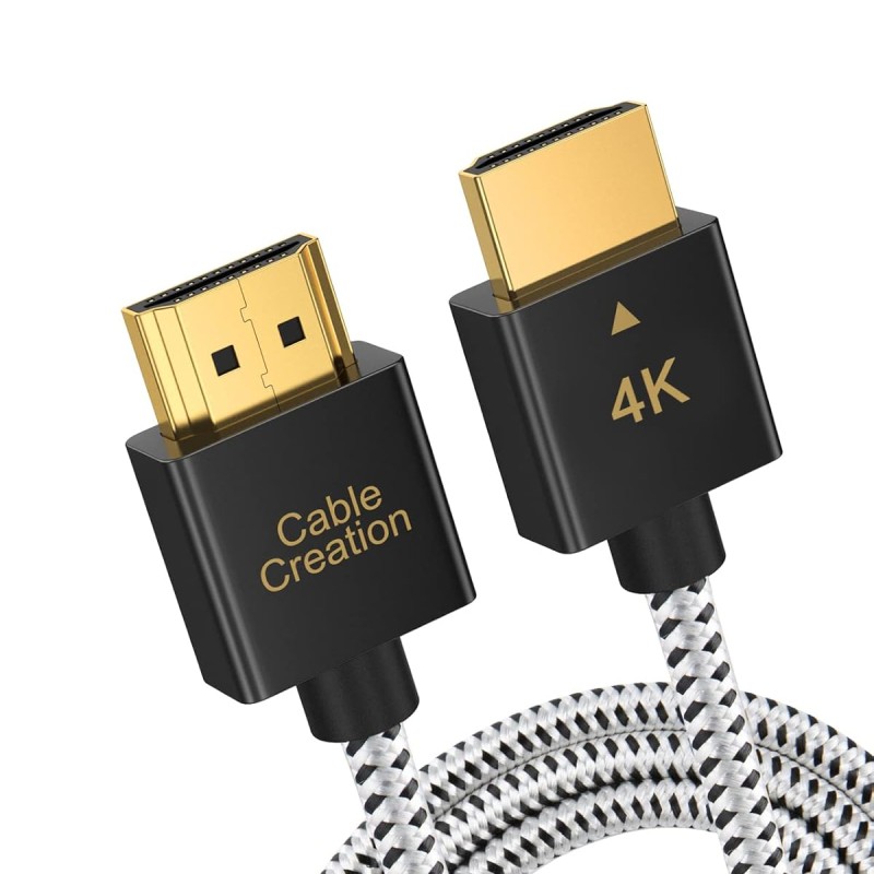 CableCreation Ultra Thin HDMI Male to Male, 10ft HDMI 2.0 High-Speed Ultra Slim Low Profile Cable, Support 3D, 4K@60Hz, Audio Return (Last Standard), Latest Version for PS4, X-Box etc, Braided, 3M CableCreation Ultra Thin HDMI Male to Male, 10ft HDMI 2.0 High-Speed Ultra Slim Low Profile Cable, Support 3D, 4K@60Hz, Audio Return (Last Standard), Latest Version for PS4, X-Box etc, Braided, 3M
