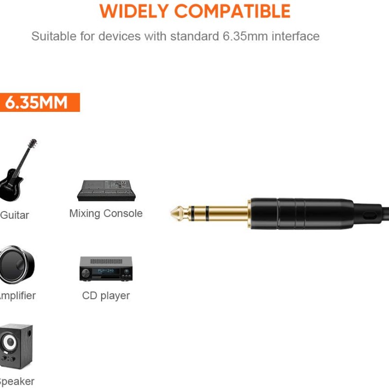 CableCreation 15 Feet 6.35mm 1/4" TRS to 6.35mm 1/4" TRS Balanced Stereo Audio Cable, Male to Male, 4.5 Meters (Black) CableCreation 15 Feet 6.35mm 1/4" TRS to 6.35mm 1/4" TRS Balanced Stereo Audio Cable, Male to Male, 4.5 Meters (Black)