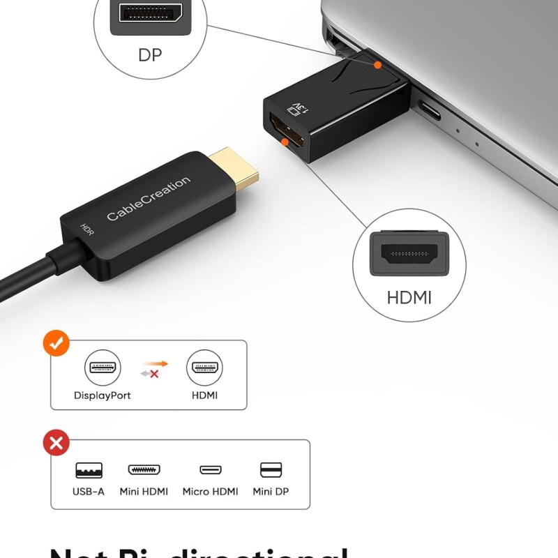 CableCreation 4K DisplayPort to HDMI Adapter 3-Pack, DP to HDMI Converter 4K@30Hz 2K@60Hz 1080p@120Hz Uni-Directional to HDMI Passive Adapter Compatible with PC, Laptop, Monitor, TV, Projector, Black CableCreation 4K DisplayPort to HDMI Adapter 3-Pack, DP to HDMI Converter 4K@30Hz 2K@60Hz 1080p@120Hz Uni-Directional to HDMI Passive Adapter Compatible with PC, Laptop, Monitor, TV, Projector, Black