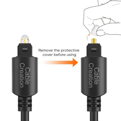 CableCreation 6 FT Digital Fiber Optical Toslink Cable Gold Plated for Home Theater, Sound Bar, TV, PS4, Xbox, VD/CD Player,Blu-ray Players,Game Console& More,Black 1.8m CableCreation 6 FT Digital Fiber Optical Toslink Cable Gold Plated for Home Theater, Sound Bar, TV, PS4, Xbox, VD/CD Player,Blu-ray Players,Game Console& More,Black 1.8m