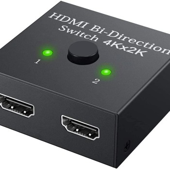 Farraige®HDMI Switch Splitter, 2 Port Bi-Directional Manual HDMI Switch 2 in 1 Out or 1 in 2 Out Splitter Supports 4K 2K 3D Full HD 1080p