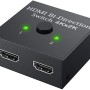 Farraige®HDMI Switch Splitter, 2 Port Bi-Directional Manual HDMI Switch 2 in 1 Out or 1 in 2 Out Splitter Supports 4K 2K 3D Full HD 1080p
