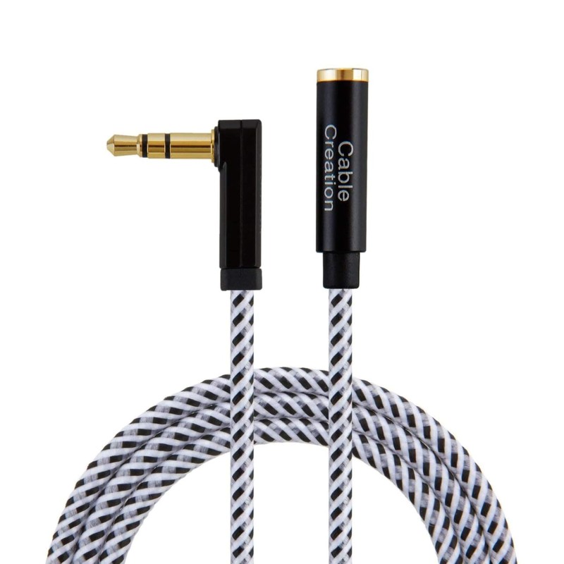Cablecreation Audio Auxiliary Stereo Extension Cable Trs 3.5Mm Stereo Jack Male To Female, Stereo Jack Cord For Phones, Headphones, Speakers, Tablets, Pc, Mp3 Player 3Ft - Black And White Cablecreation Audio Auxiliary Stereo Extension Cable Trs 3.5Mm Stereo Jack Male To Female, Stereo Jack Cord For Phones, Headphones, Speakers, Tablets, Pc, Mp3 Player 3Ft - Black And White