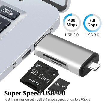 Famous Quality® 3 in 1 USB 3.0, USB C, Micro USB Card Reader SD, Micro SDXC Memory Card Reader for MacBook PC Tablets Smartphones Famous Quality® 3 in 1 USB 3.0, USB C, Micro USB Card Reader SD, Micro SDXC Memory Card Reader for MacBook PC Tablets Smartphones