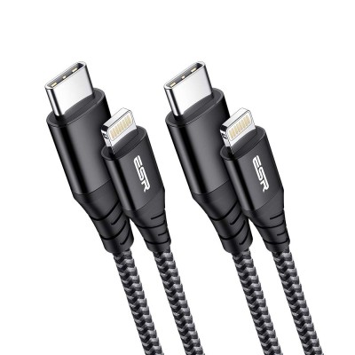 Esr Usb-C To Lightning Cable, (1 Meter, Mfi-Certified), Pd Fast Charging Adapter Cable For Iphone 13/13 Mini/13 Pro/13 Pro Max/12/12 Mini/12 Pro/12 Pro Max/Se 2022/11/Xr,Braided Nylon,(Pack of 1),Blk Esr Usb-C To Lightning Cable, (1 Meter, Mfi-Certified), Pd Fast Charging Adapter Cable For Iphone 13/13 Mini/13 Pro/13 Pro Max/12/12 Mini/12 Pro/12 Pro Max/Se 2022/11/Xr,Braided Nylon,(Pack of 1),Blk