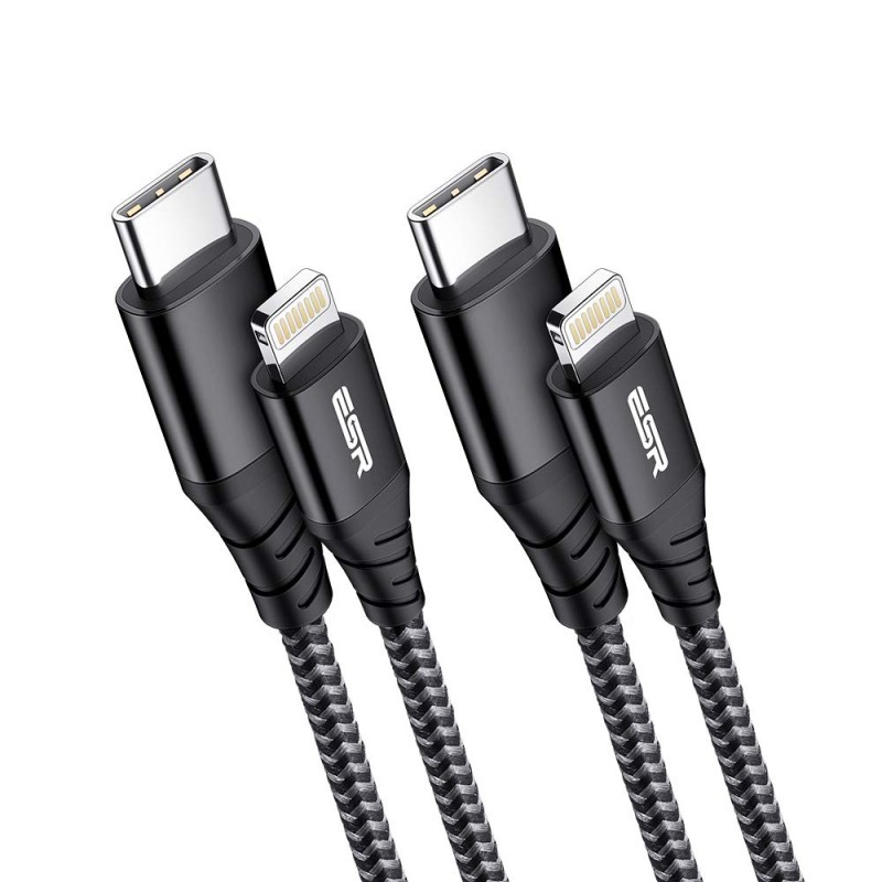 Esr Usb-C To Lightning Cable, (1 Meter, Mfi-Certified), Pd Fast Charging Adapter Cable For Iphone 13/13 Mini/13 Pro/13 Pro Max/12/12 Mini/12 Pro/12 Pro Max/Se 2022/11/Xr,Braided Nylon,(Pack of 1),Blk Esr Usb-C To Lightning Cable, (1 Meter, Mfi-Certified), Pd Fast Charging Adapter Cable For Iphone 13/13 Mini/13 Pro/13 Pro Max/12/12 Mini/12 Pro/12 Pro Max/Se 2022/11/Xr,Braided Nylon,(Pack of 1),Blk