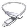ESR USB C to Lightning Cable, 20cm Nylon MFi Certified Fast Charging Compatible with iPhone 13/13 mini/13 Pro/13 Pro Max/12/12 mini/12 Pro/12 Pro Max/11/XR/XS Max/XS/X/8, iPad 8/7, Silver ESR USB C to Lightning Cable, 20cm Nylon MFi Certified Fast Charging Compatible with iPhone 13/13 mini/13 Pro/13 Pro Max/12/12 mini/12 Pro/12 Pro Max/11/XR/XS Max/XS/X/8, iPad 8/7, Silver