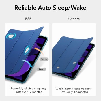 ESR for iPad Air 5th Generation Cover (2022) and iPad Air 4th Generation Cover (2020), Slim and Lightweight, Auto Sleep/Wake, Trifold Stand, Soft TPU Cover, iPad Air 5/4 Case, Navy Blue ESR for iPad Air 5th Generation Cover (2022) and iPad Air 4th Generation Cover (2020), Slim and Lightweight, Auto Sleep/Wake, Trifold Stand, Soft TPU Cover, iPad Air 5/4 Case, Navy Blue