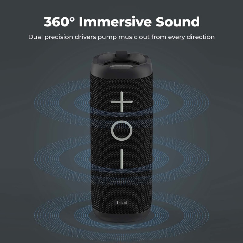 Tribit StormBox 24W Bluetooth Wireless Speakers,360°Surround Sound,Enhanced Bass-Independent XBass Button,Wireless Dual Pairing,Built-In Mic,IPX7 Waterproof,20H Playtime,Outdoor Portable Speaker,Black Tribit StormBox 24W Bluetooth Wireless Speakers,360°Surround Sound,Enhanced Bass-Independent XBass Button,Wireless Dual Pairing,Built-In Mic,IPX7 Waterproof,20H Playtime,Outdoor Portable Speaker,Black