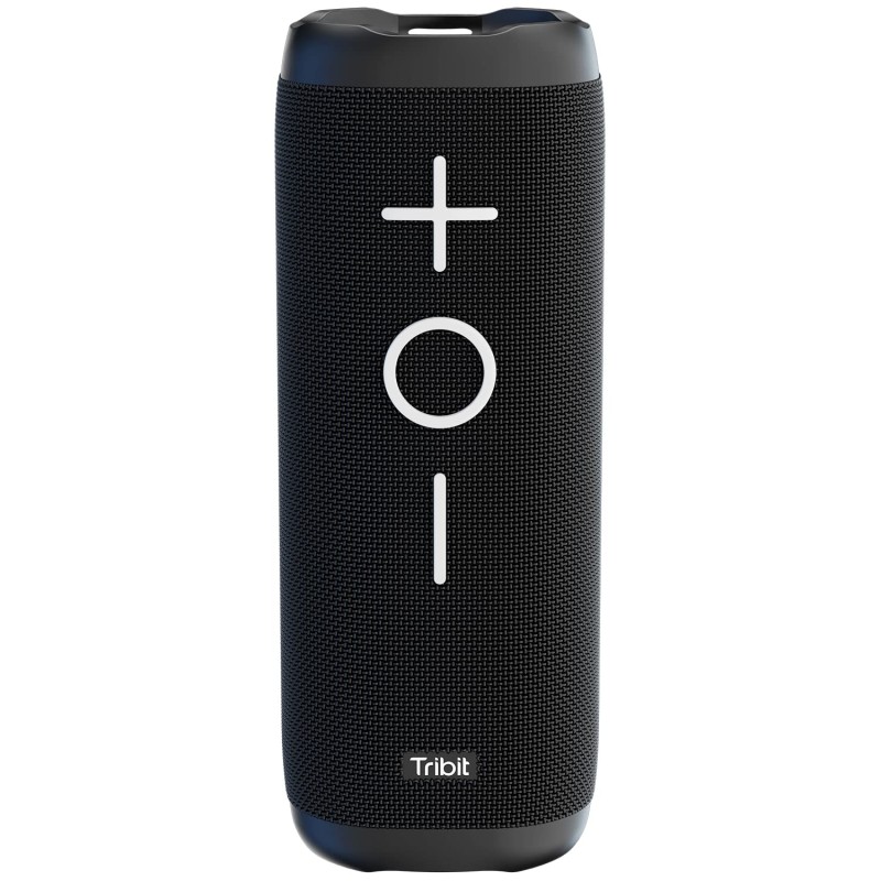Tribit StormBox 24W Bluetooth Wireless Speakers,360°Surround Sound,Enhanced Bass-Independent XBass Button,Wireless Dual Pairing,Built-In Mic,IPX7 Waterproof,20H Playtime,Outdoor Portable Speaker,Black
