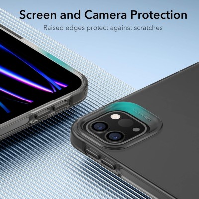 ESR for iPad Pro 11 inch Case (2022/2021, 4th/3rd Generation), Transparent Matte Back Cover, Soft Protective, Supports Pencil 2, Project Zero Series Case, Frosted Black