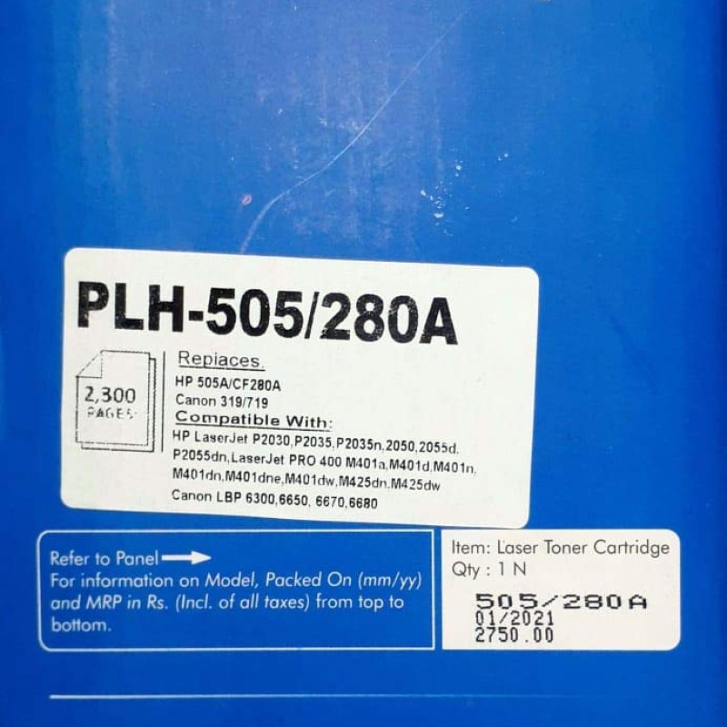 ProDot PLH-505/C280S Compatible Laser Printer Toner Cartridge Replacement for HP 505A/CF280A and Canon 319/719 ProDot PLH-505/C280S Compatible Laser Printer Toner Cartridge Replacement for HP 505A/CF280A and Canon 319/719