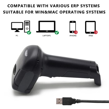 LENVII F510 Wired 2D Barcode Scanner | Plug and Play QR Code Scanner | Handheld Barcode Reader 1D Bar Code Scanner for Shop,Supermarket, Logistics, Library | Compatible with 1D & 2D Barcode Reading LENVII F510 Wired 2D Barcode Scanner | Plug and Play QR Code Scanner | Handheld Barcode Reader 1D Bar Code Scanner for Shop,Supermarket, Logistics, Library | Compatible with 1D & 2D Barcode Reading