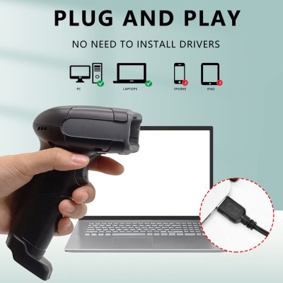 LENVII F510 Wired 2D Barcode Scanner | Plug and Play QR Code Scanner | Handheld Barcode Reader 1D Bar Code Scanner for Shop,Supermarket, Logistics, Library | Compatible with 1D & 2D Barcode Reading LENVII F510 Wired 2D Barcode Scanner | Plug and Play QR Code Scanner | Handheld Barcode Reader 1D Bar Code Scanner for Shop,Supermarket, Logistics, Library | Compatible with 1D & 2D Barcode Reading